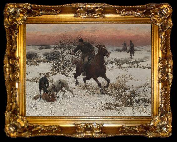 framed  Alfred William Hunt,RWS The hunters, ta009-2
